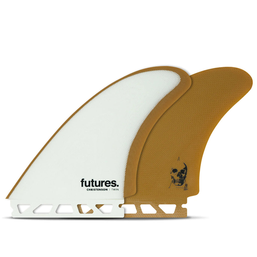 QUILLAS TWIN FUTURES FINS CHRISTENSON FG (WHITE, BROWN)