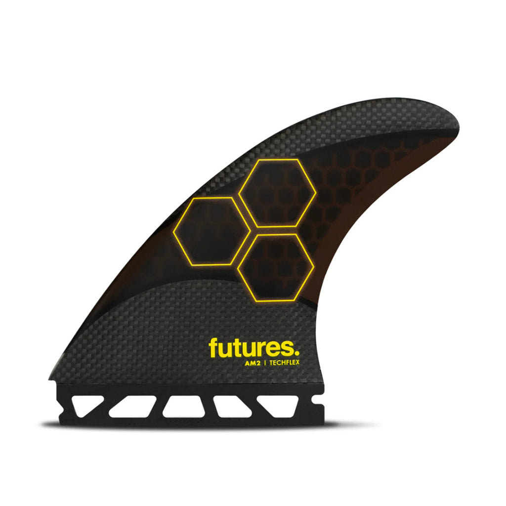 QUILLAS THRUSTER FUTURES FINS AM2 TECHFLEX (BLACK, ORANGE)